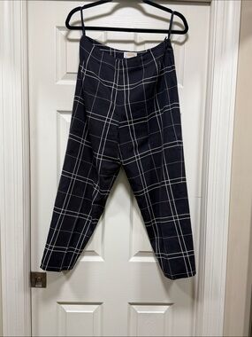 Talbots Black Windowpane Cropped Pants
